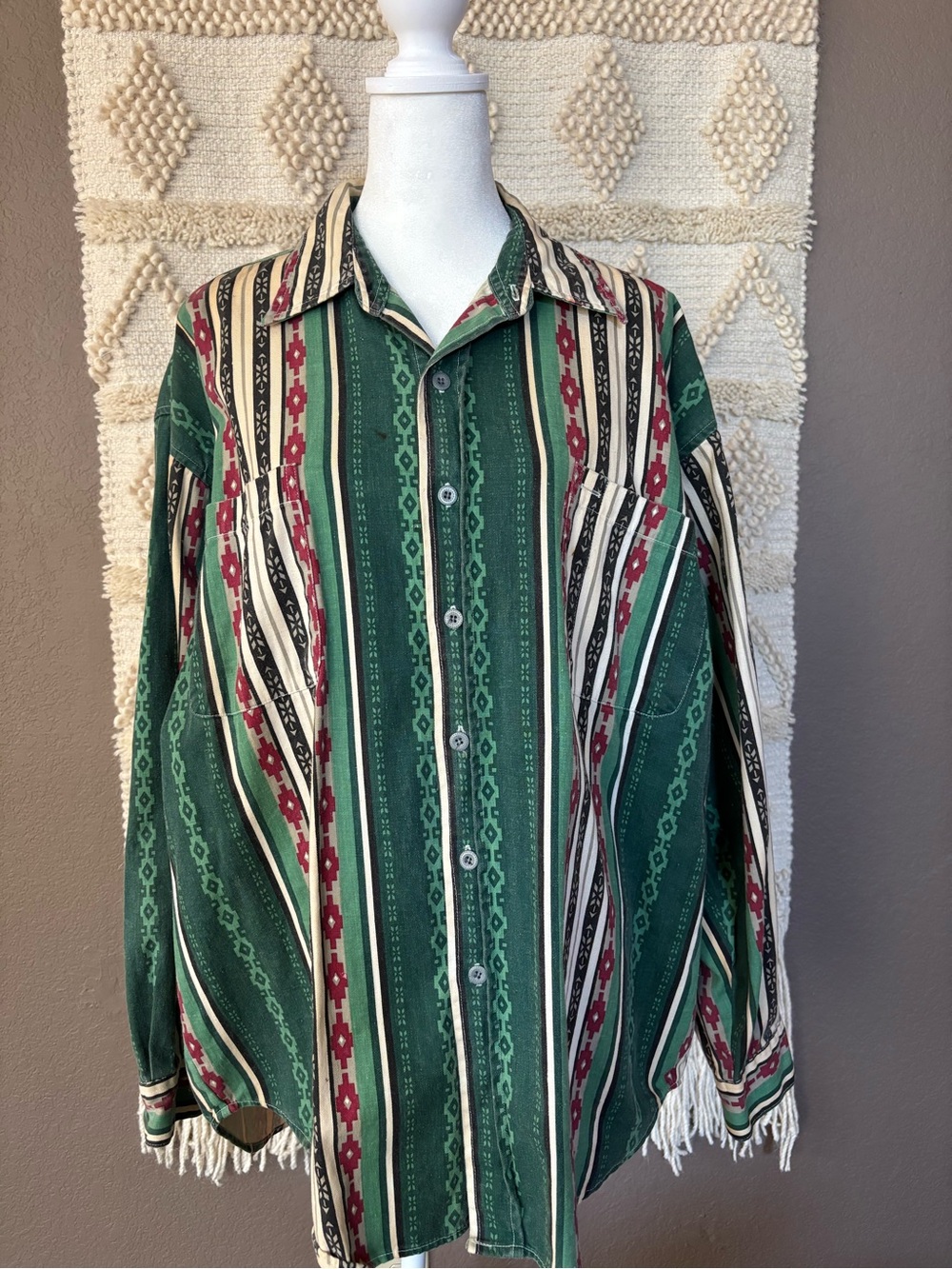 MOTTO Vintage 1990s Western Button Down Shirt Men’s Size Large